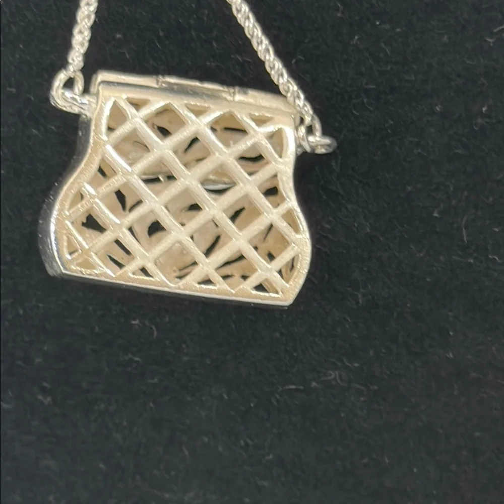 925 silver mini bag stones Pendant Necklace